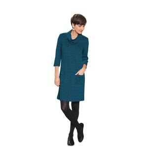 NorthStyle Herringbone Knit Pocket Cowlneck Dress